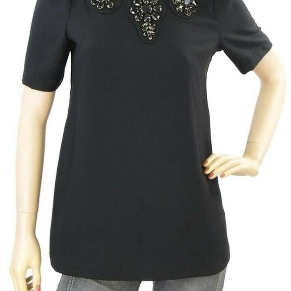 CELEB FAVE!  $288 KARTA Jeweled Tunic Top BLOUSE - Picture 5 of 8